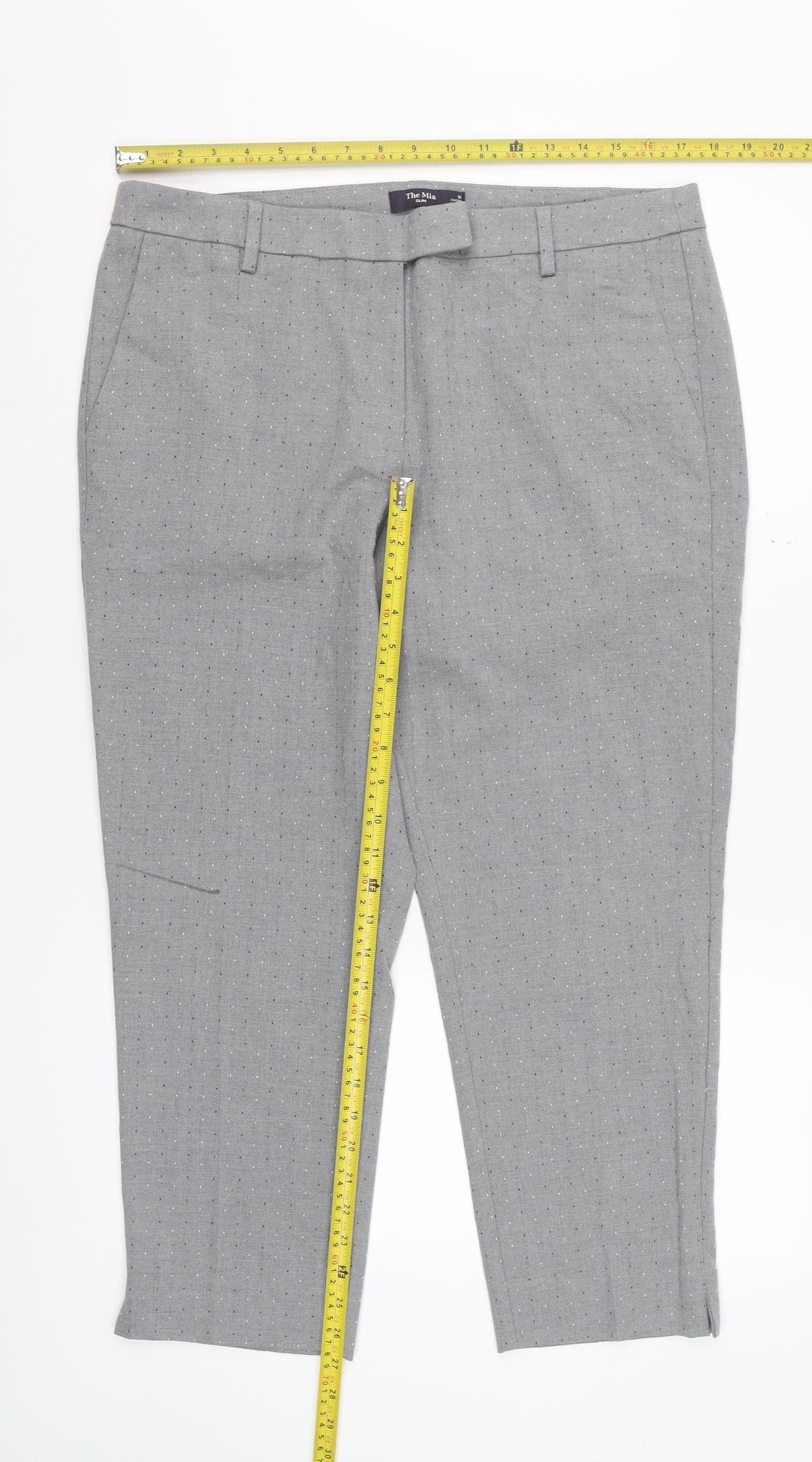 Marks and Spencer Women’s Grey Slim Cropped Trousers Size 16
