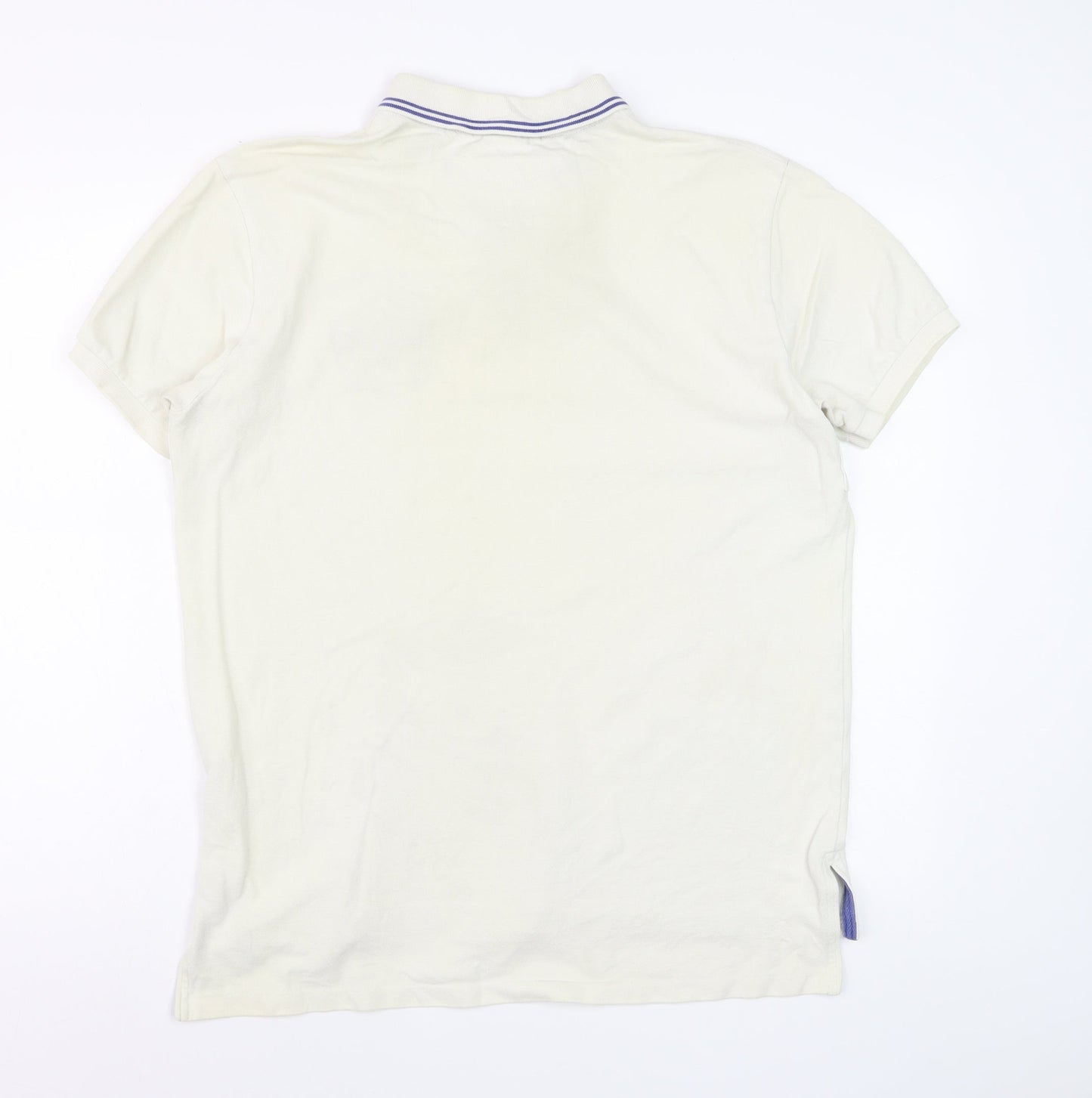 Ralph Lauren Men's Ivory Polo Shirt L Embroidered Logo Classic Fit