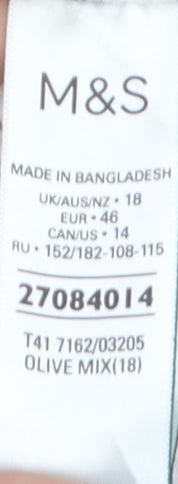 Marks and Spencer Women's Multicoloured Stripe Long Sleeve Cotton T-Shirt Size 18