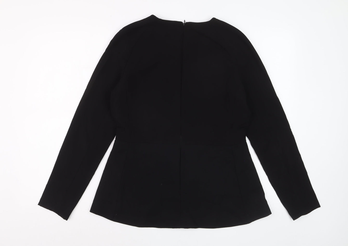 Zara Woman Black Long Sleeve Tunic Blouse Size 14