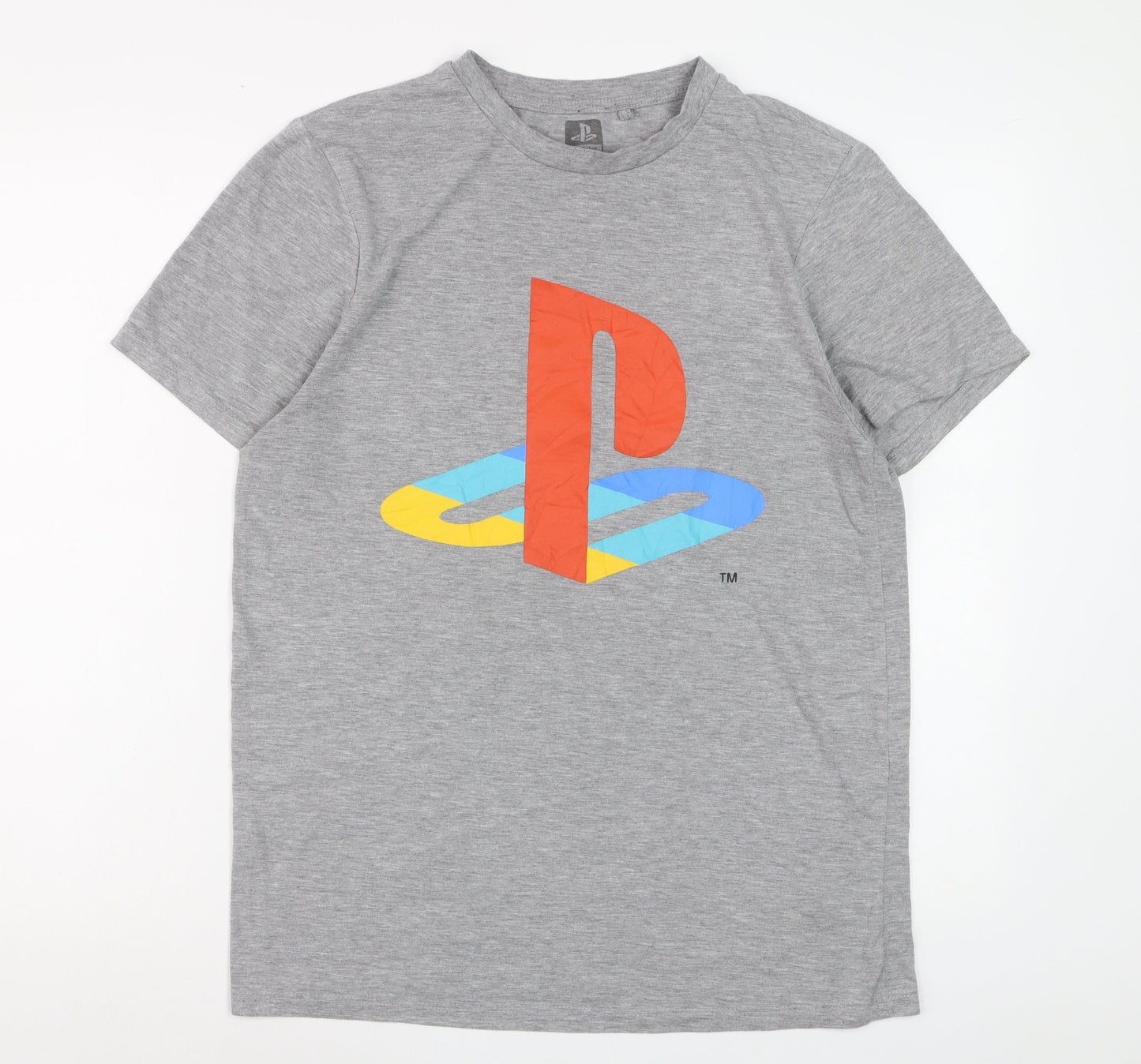 PlayStation Men's Grey Graphic Logo T-Shirt Size L Regular Fit