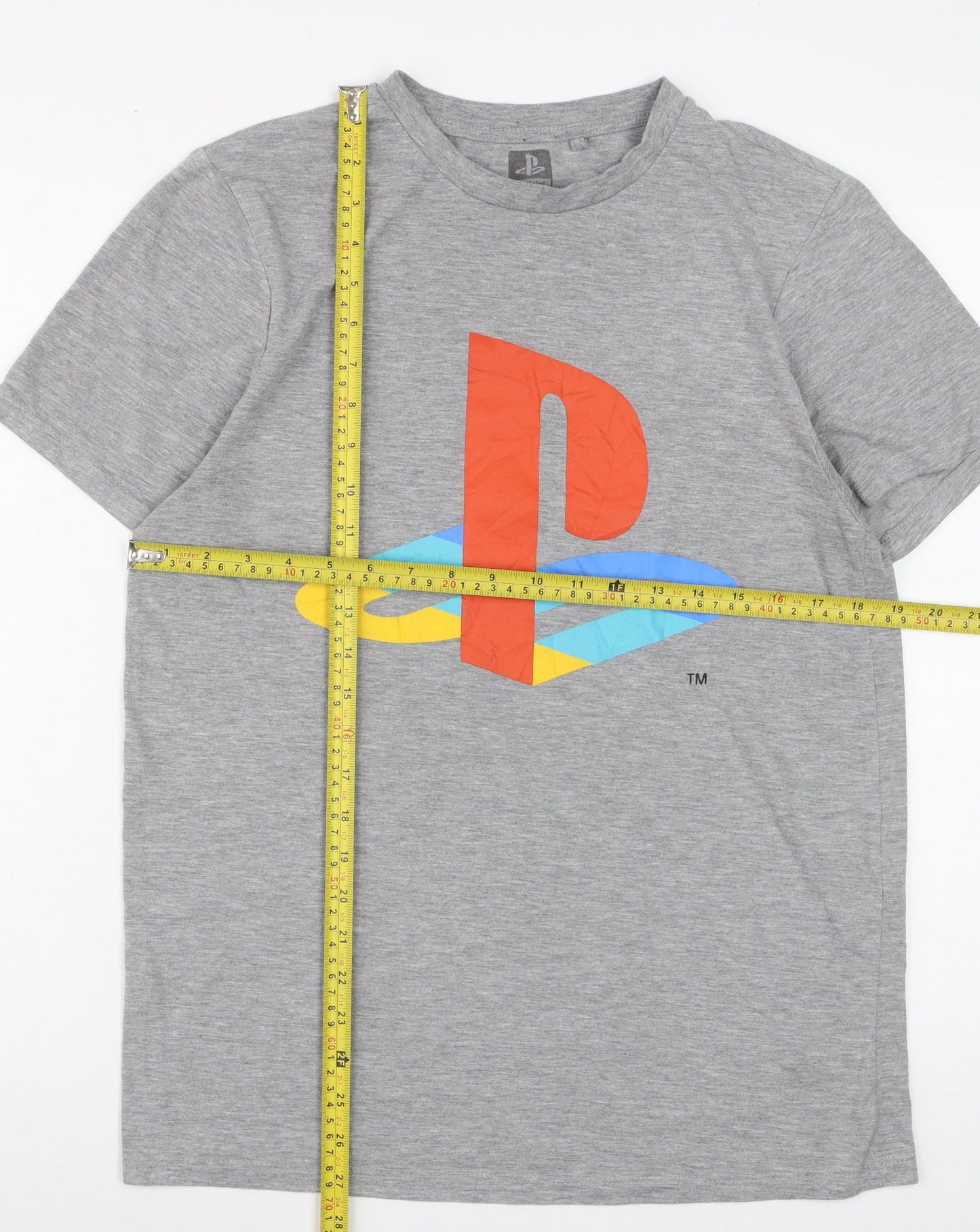 PlayStation Men's Grey Graphic Logo T-Shirt Size L Regular Fit