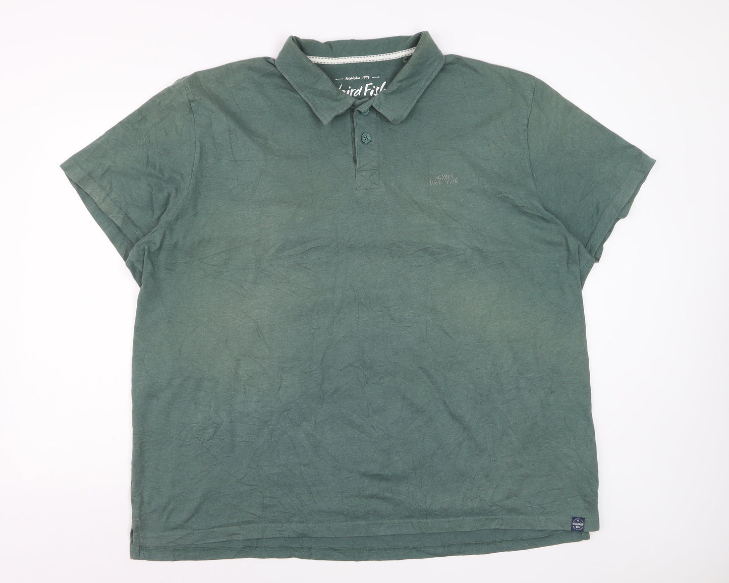 Weird Fish Mens Green 3XL Cotton Blend Short Sleeve Polo Shirt