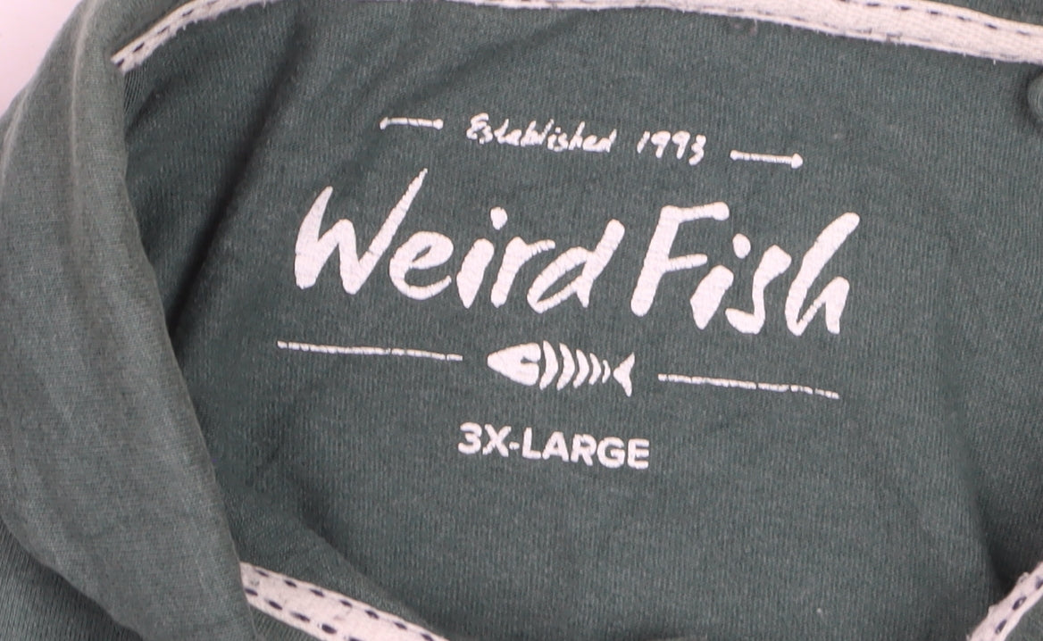 Weird Fish Mens Green 3XL Cotton Blend Short Sleeve Polo Shirt