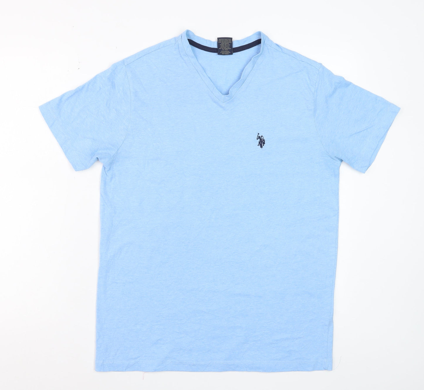 U.S. Polo Assn. Men's Blue V-Neck Short Sleeve Cotton T-Shirt Size S