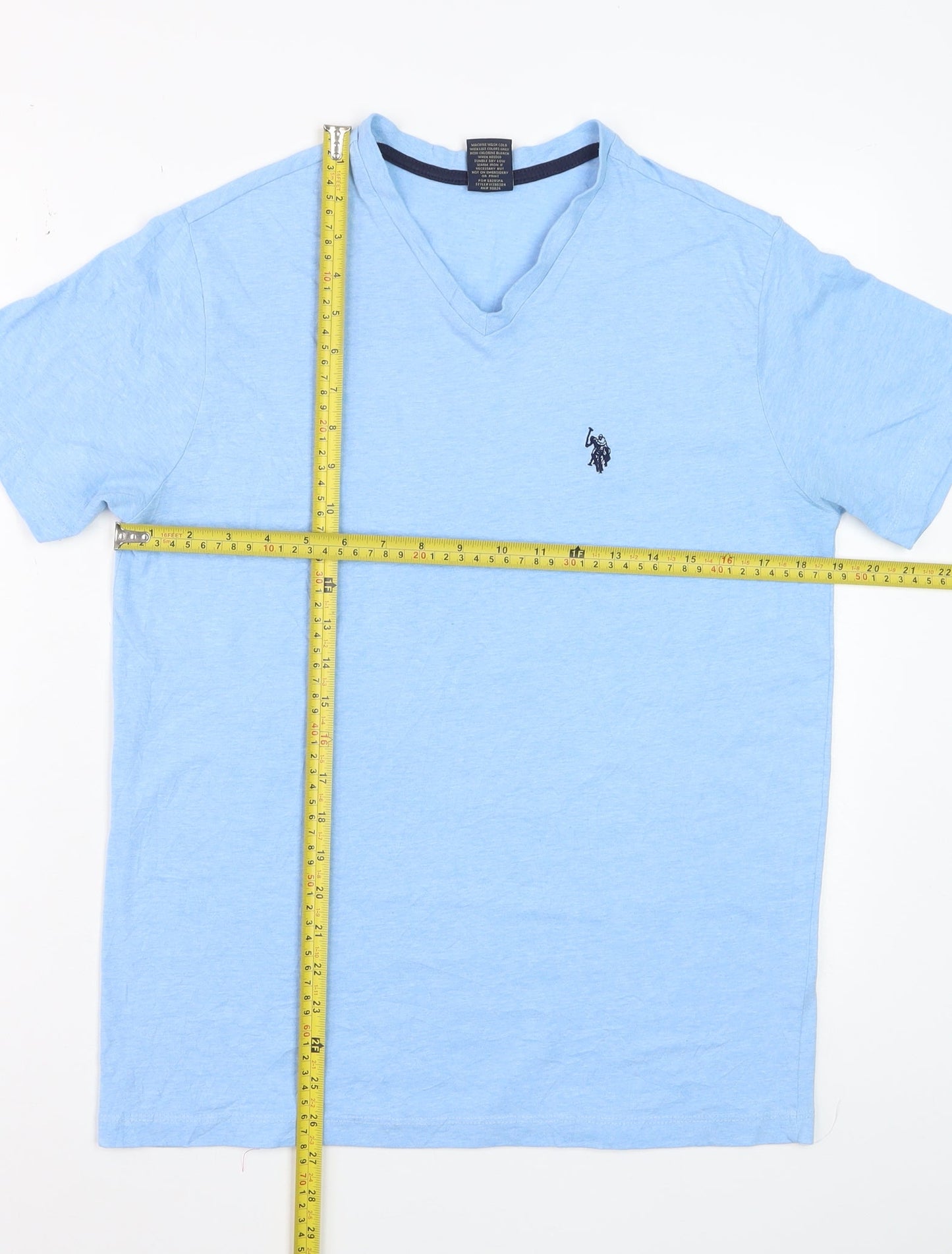 U.S. Polo Assn. Men's Blue V-Neck Short Sleeve Cotton T-Shirt Size S