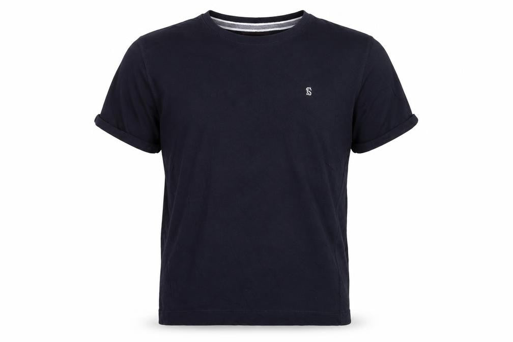 SC&CO Men Blue Cotton Crew Neck Short Sleeve T-Shirt Size L