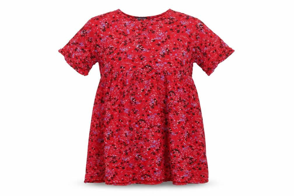 Wednesday's Girl Women's Red Floral Skater Dress Size S