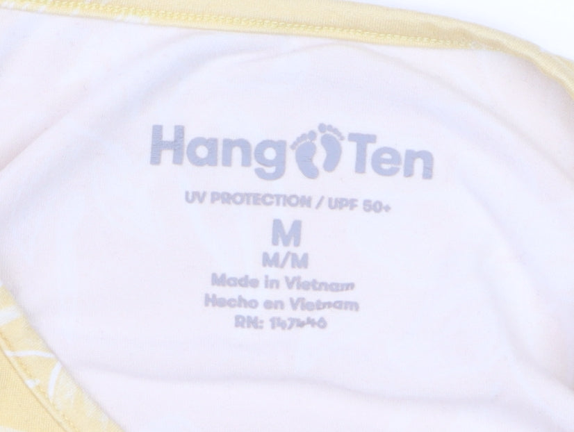 Hang Ten Women's Yellow Floral Long Sleeve UV Protection T-Shirt M