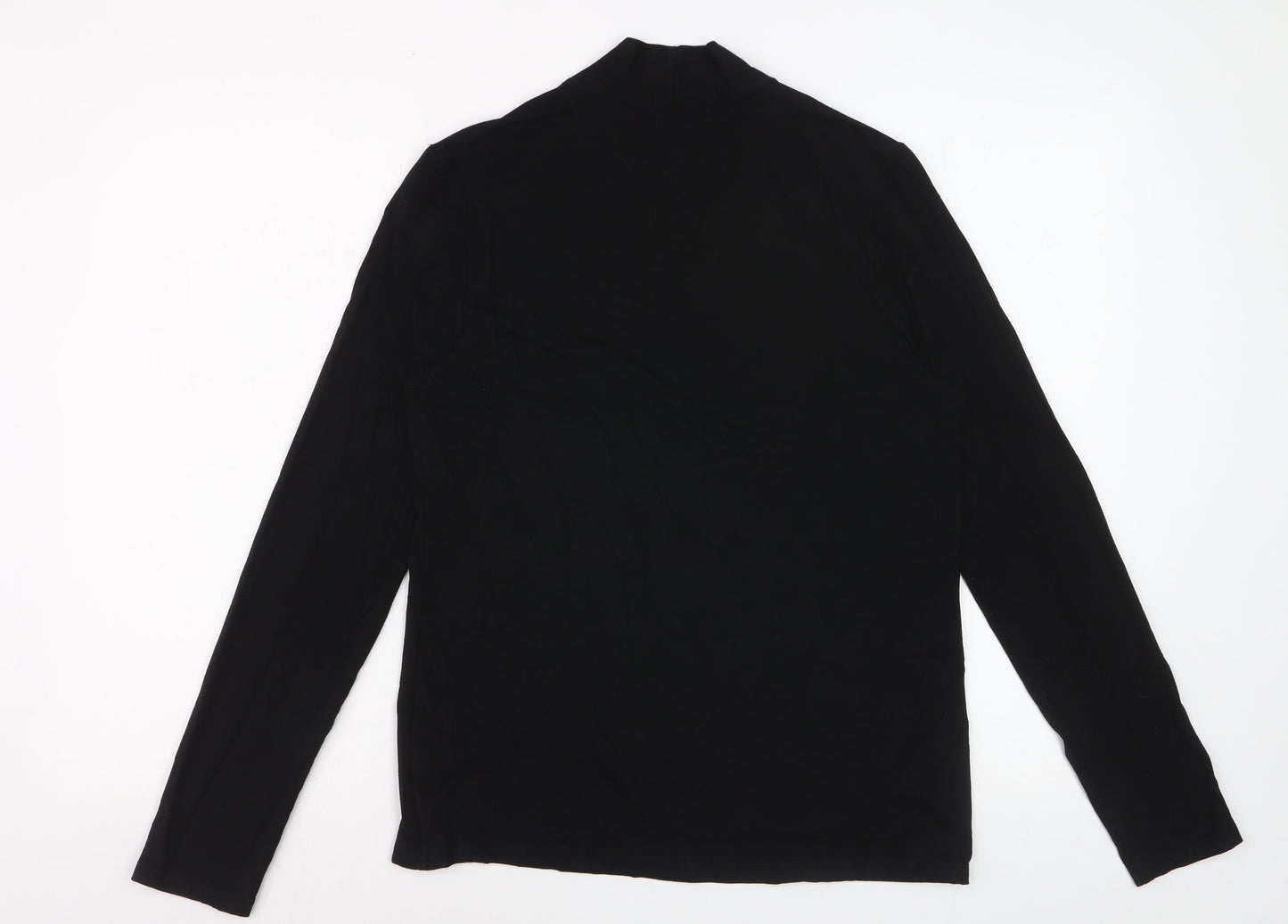 Talbots Women's Black Rayon Long Sleeve V-Neck Blouse Size M