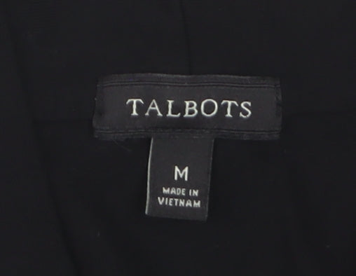 Talbots Women's Black Rayon Long Sleeve V-Neck Blouse Size M