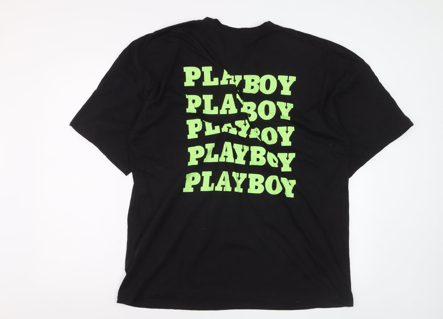 Missguided Playboy Black Women's Relaxed Fit Graphic T-Shirt Size M