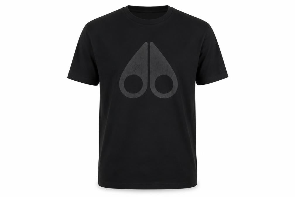 Moose Knuckles Men's Black Graphic Logo Cotton T-Shirt Size S