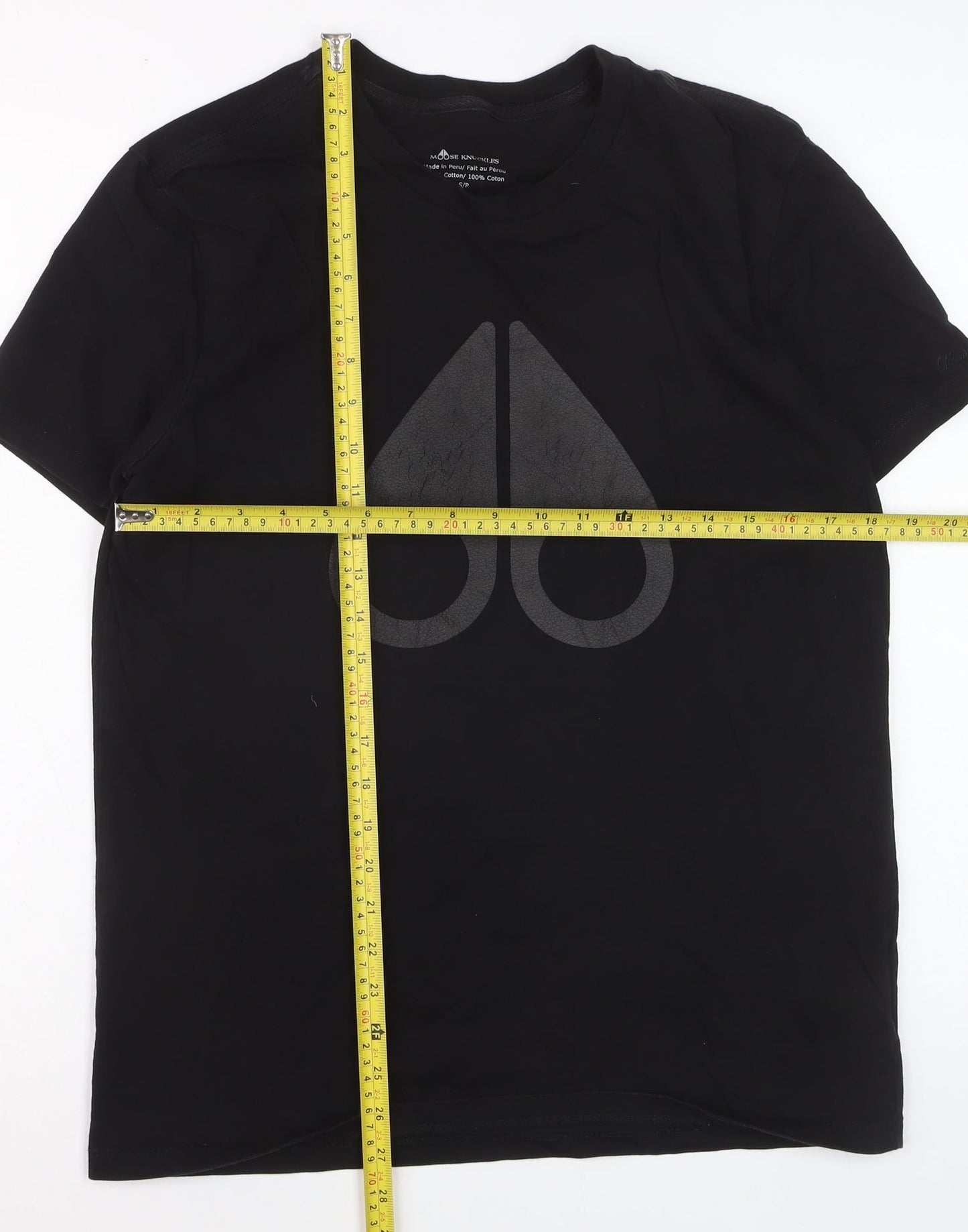 Moose Knuckles Men's Black Graphic Logo Cotton T-Shirt Size S