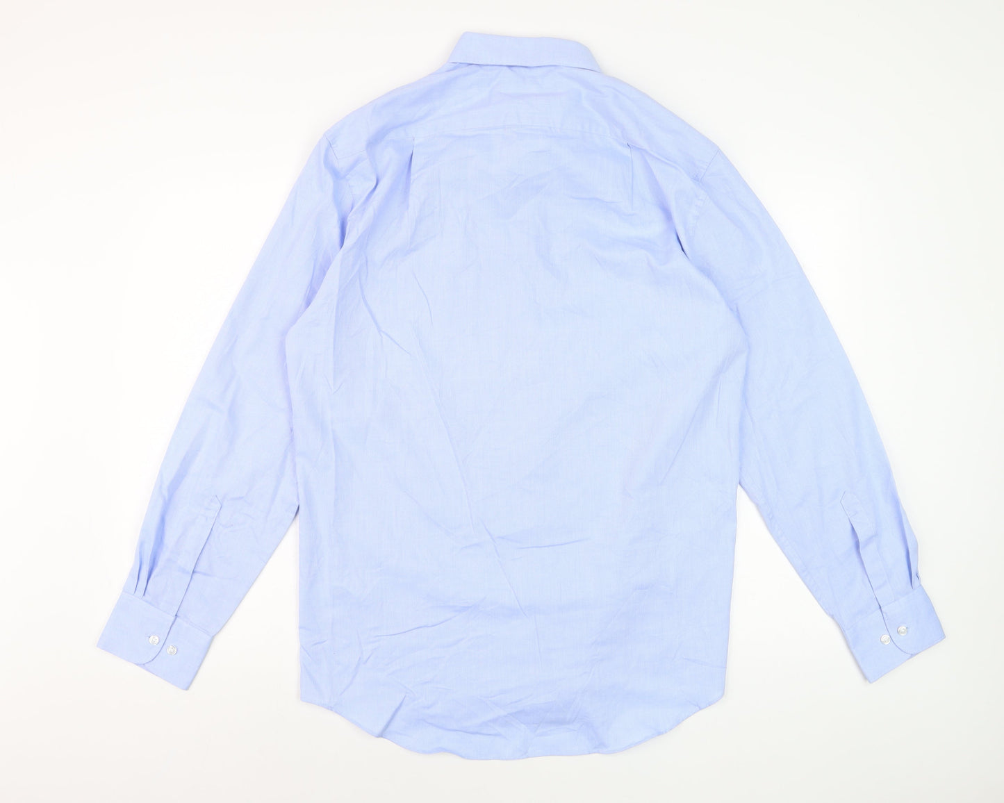 Marks and Spencer Men's Blue Long Sleeve Dress Shirt 15.5in Classic Fit