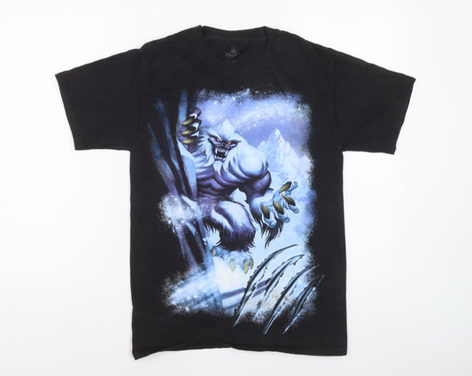 Disney Parks Women Black Yeti Graphic T-Shirt Small Casual Fit
