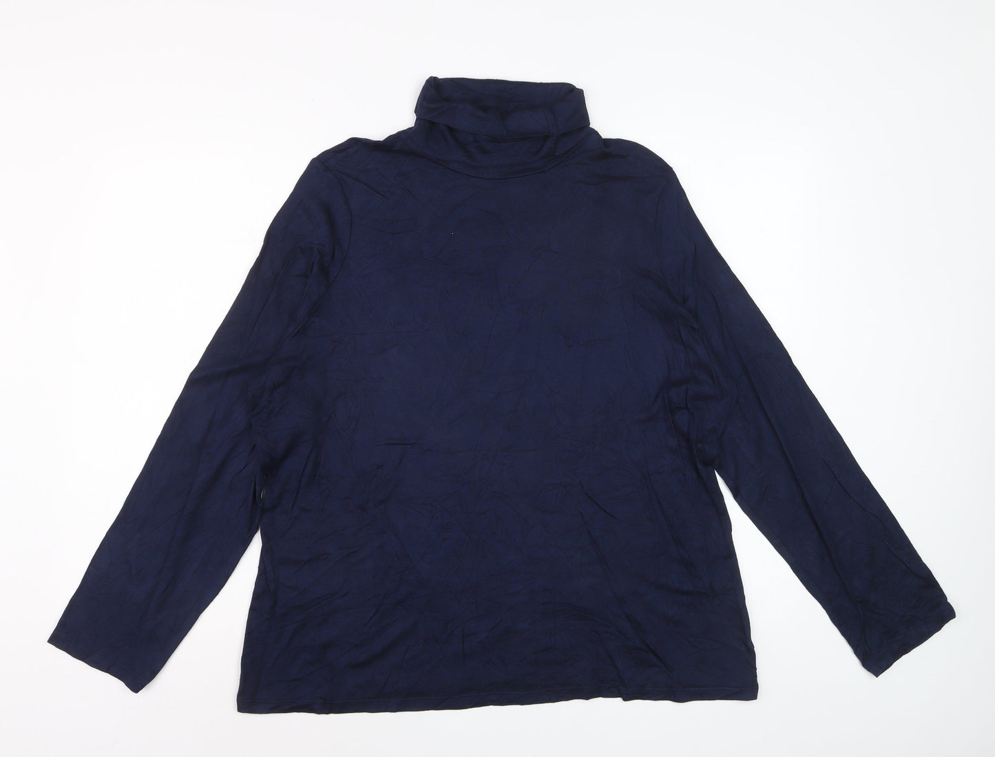 Marks and Spencer Women Blue Roll Neck Long Sleeve Pullover Jumper Size 24