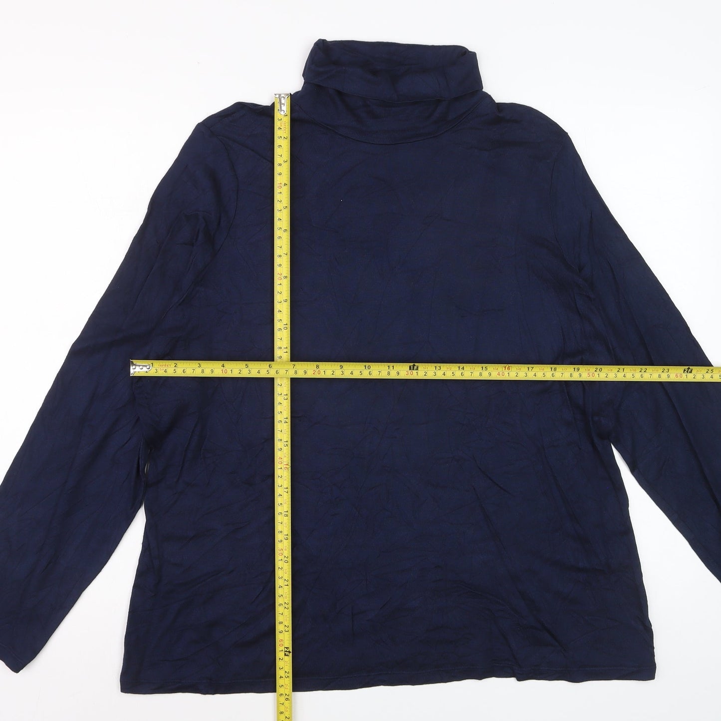 Marks and Spencer Women Blue Roll Neck Long Sleeve Pullover Jumper Size 24
