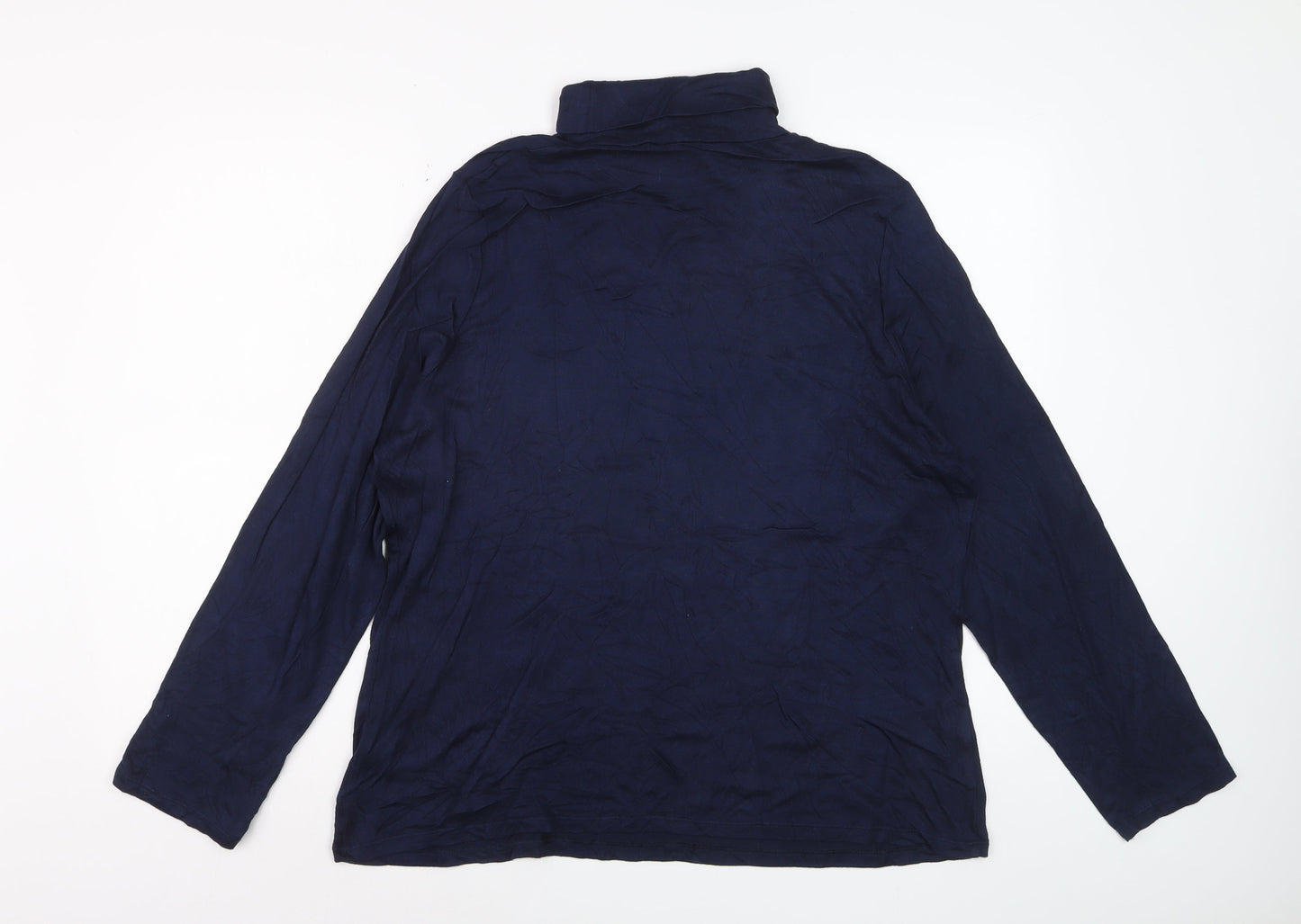 Marks and Spencer Women Blue Roll Neck Long Sleeve Pullover Jumper Size 24