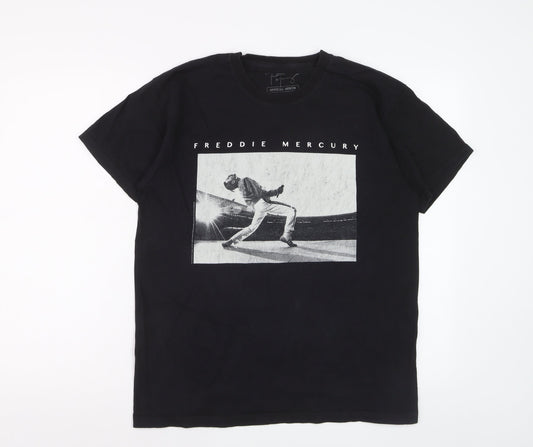 Freddie Mercury Official Merch Black Cotton Men's Medium Graphic T-Shirt