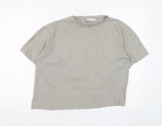 NA-KD Reborn Women’s Grey Cotton Basic T-Shirt XS