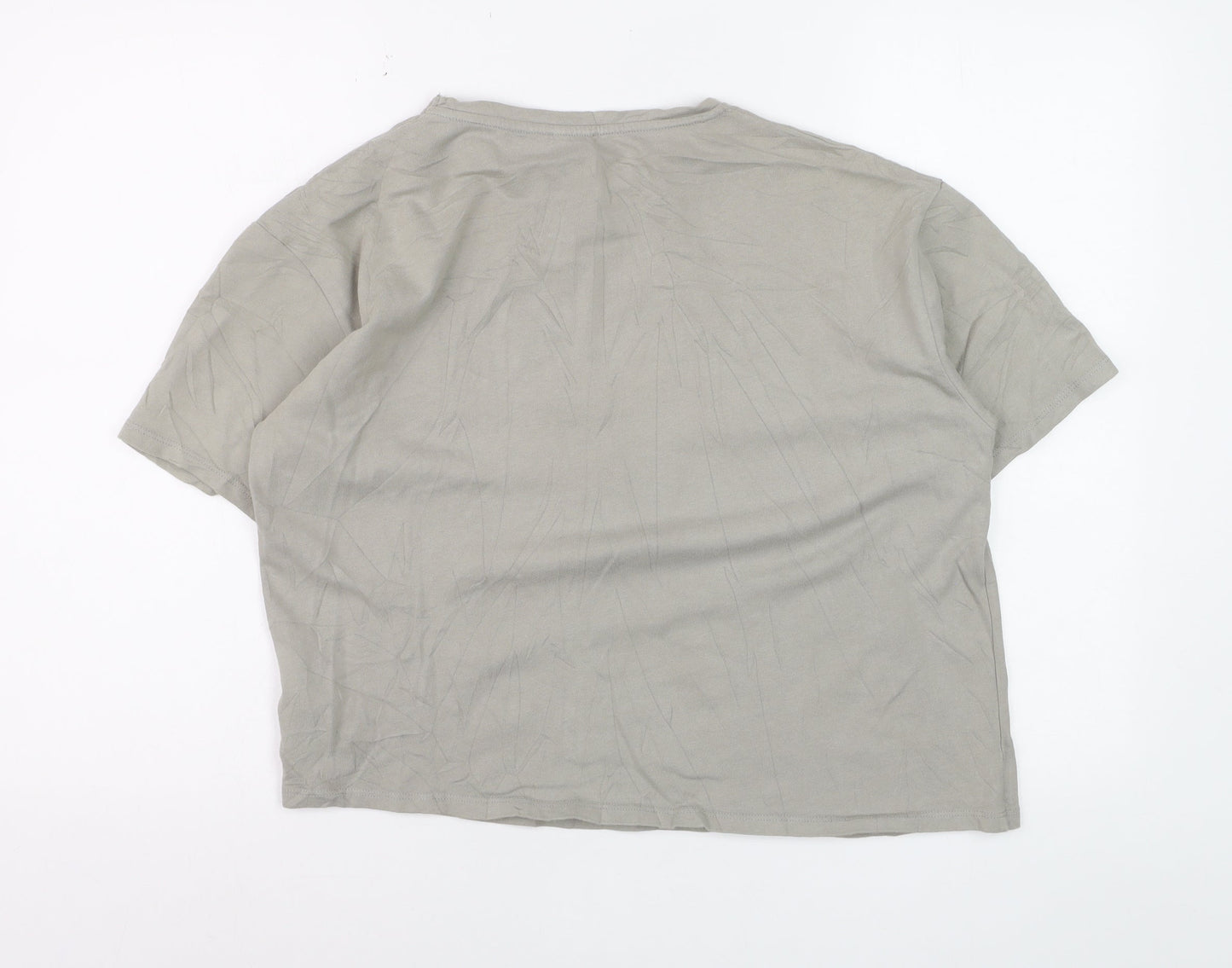 NA-KD Reborn Women’s Grey Cotton Basic T-Shirt XS