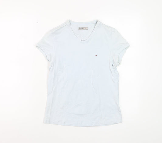 Tommy Hilfiger Women’s Blue Basic Cotton V-Neck T-Shirt M