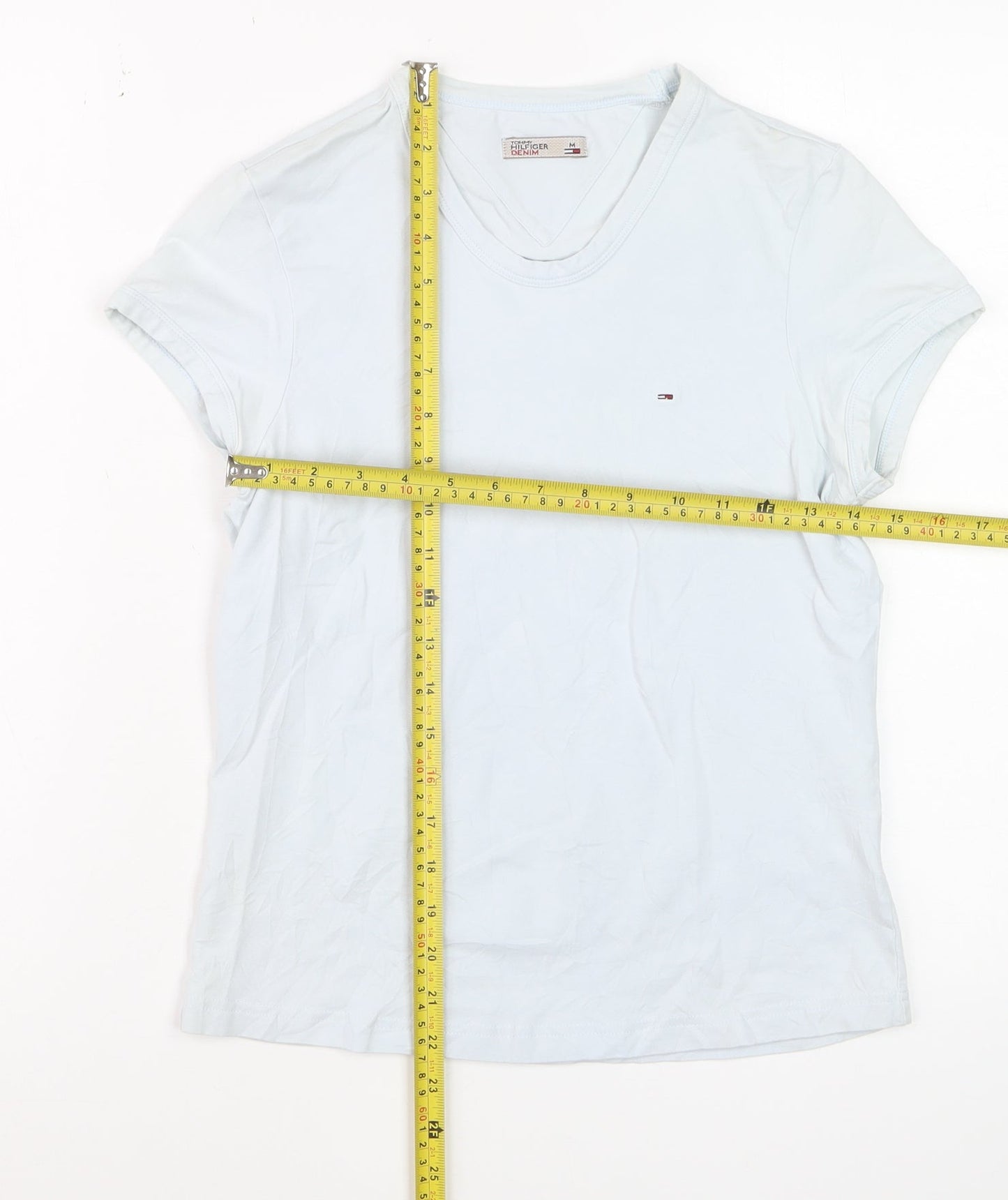 Tommy Hilfiger Women’s Blue Basic Cotton V-Neck T-Shirt M