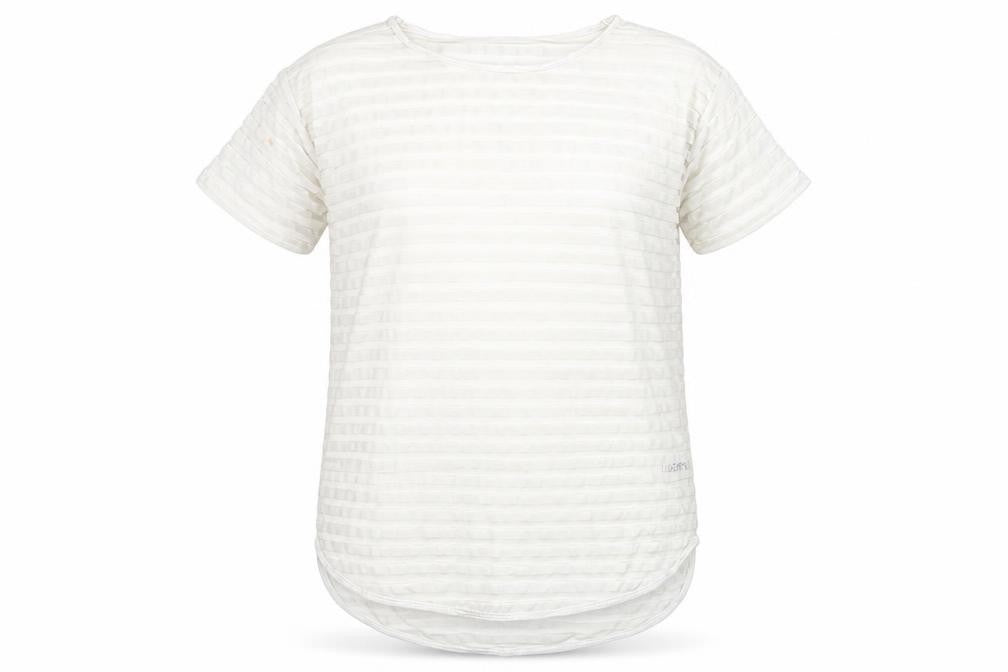 Next Women White Size 14 Short Sleeve Striped Stretch T-Shirt