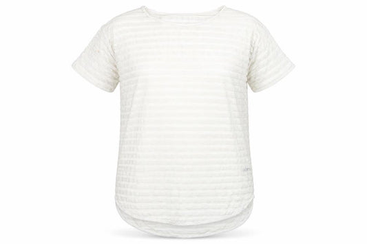Next Women White Size 14 Short Sleeve Striped Stretch T-Shirt