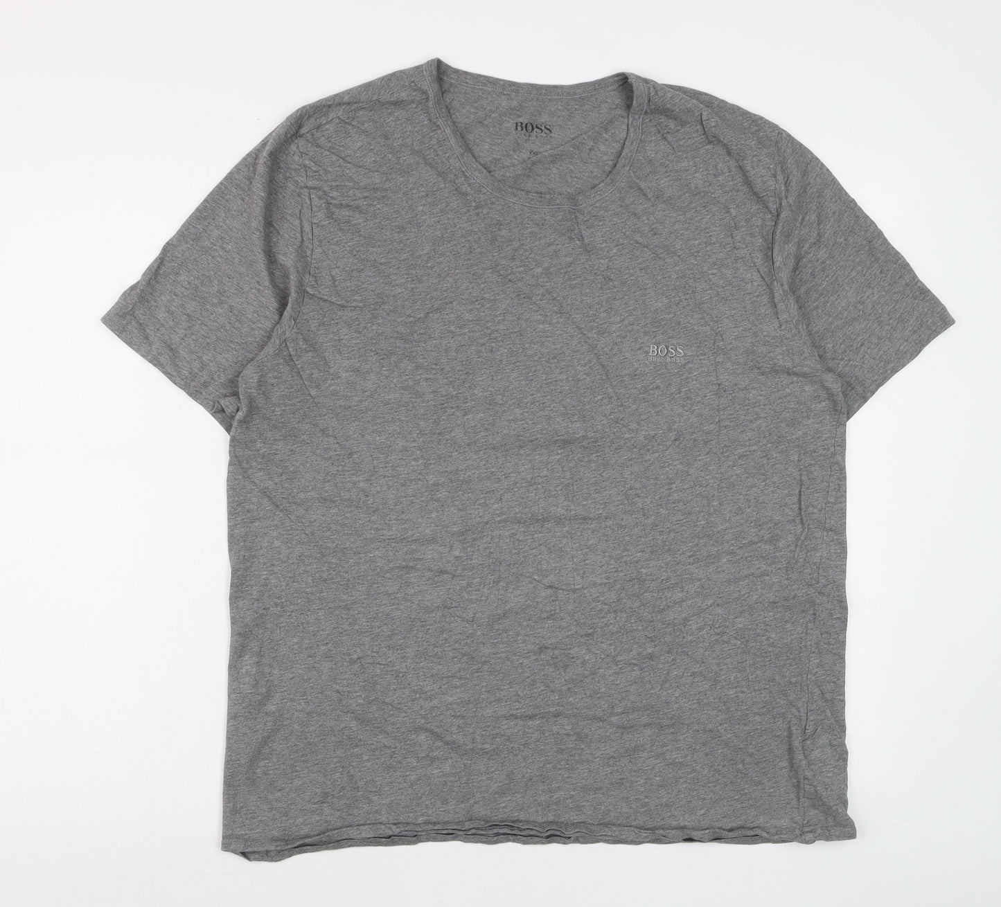 Hugo Boss Men's Grey 2XL Crew Neck Cotton T-Shirt