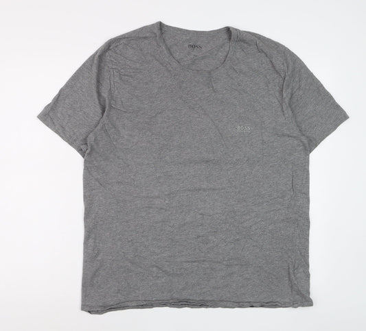 Hugo Boss Men's Grey 2XL Crew Neck Cotton T-Shirt