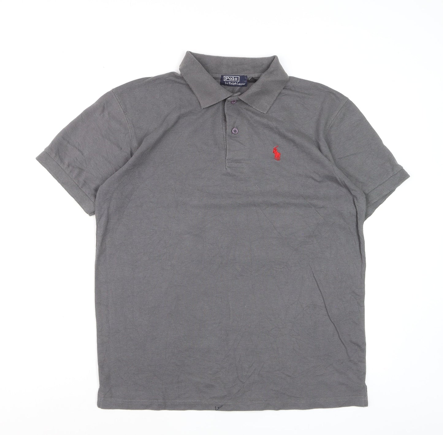 Polo Ralph Lauren Men's Grey Cotton Blend Short Sleeve Polo Shirt Size L