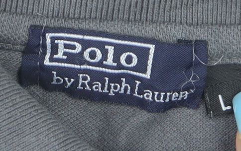 Polo Ralph Lauren Men's Grey Cotton Blend Short Sleeve Polo Shirt Size L