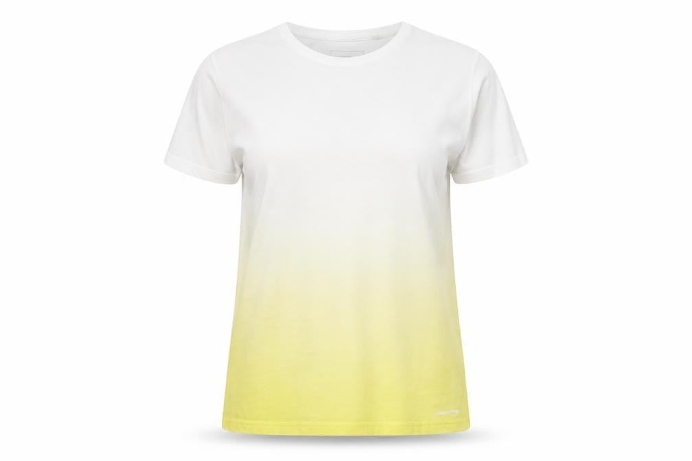 Craghoppers Women's Yellow Ombre Short Sleeve T-Shirt UK 14