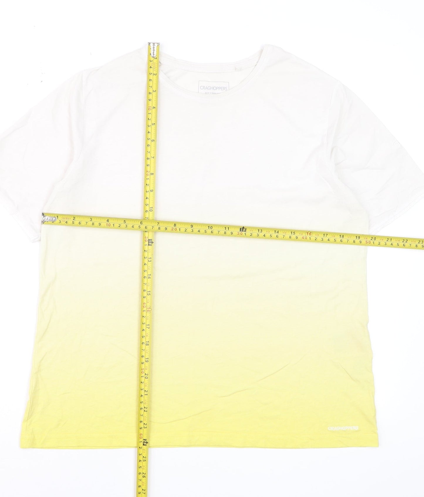 Craghoppers Women's Yellow Ombre Short Sleeve T-Shirt UK 14