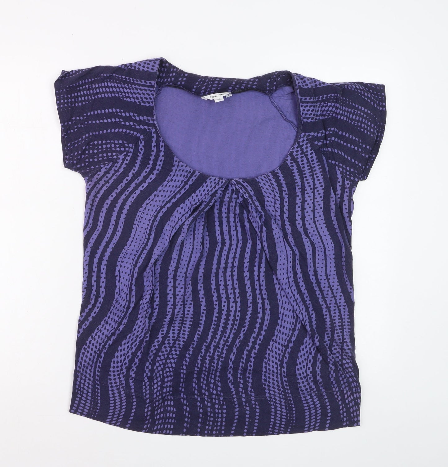 Calvin Klein Women's Purple Cotton Short Sleeve Jersey T-Shirt M