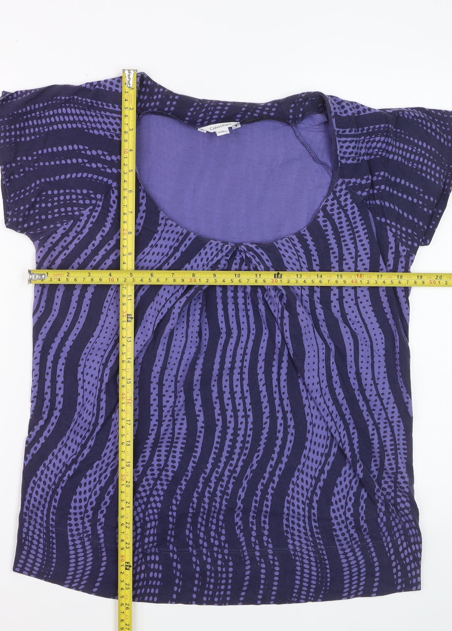 Calvin Klein Women's Purple Cotton Short Sleeve Jersey T-Shirt M