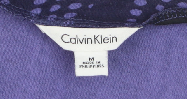 Calvin Klein Women's Purple Cotton Short Sleeve Jersey T-Shirt M