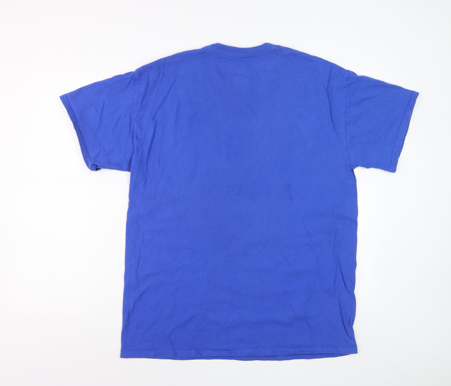 CBF Brasil Men's Blue Large Cotton Graphic Football T-Shirt