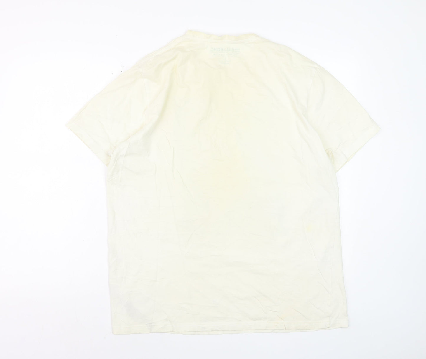 Billabong Men's Beige Graphic Print Short Sleeve T-Shirt L