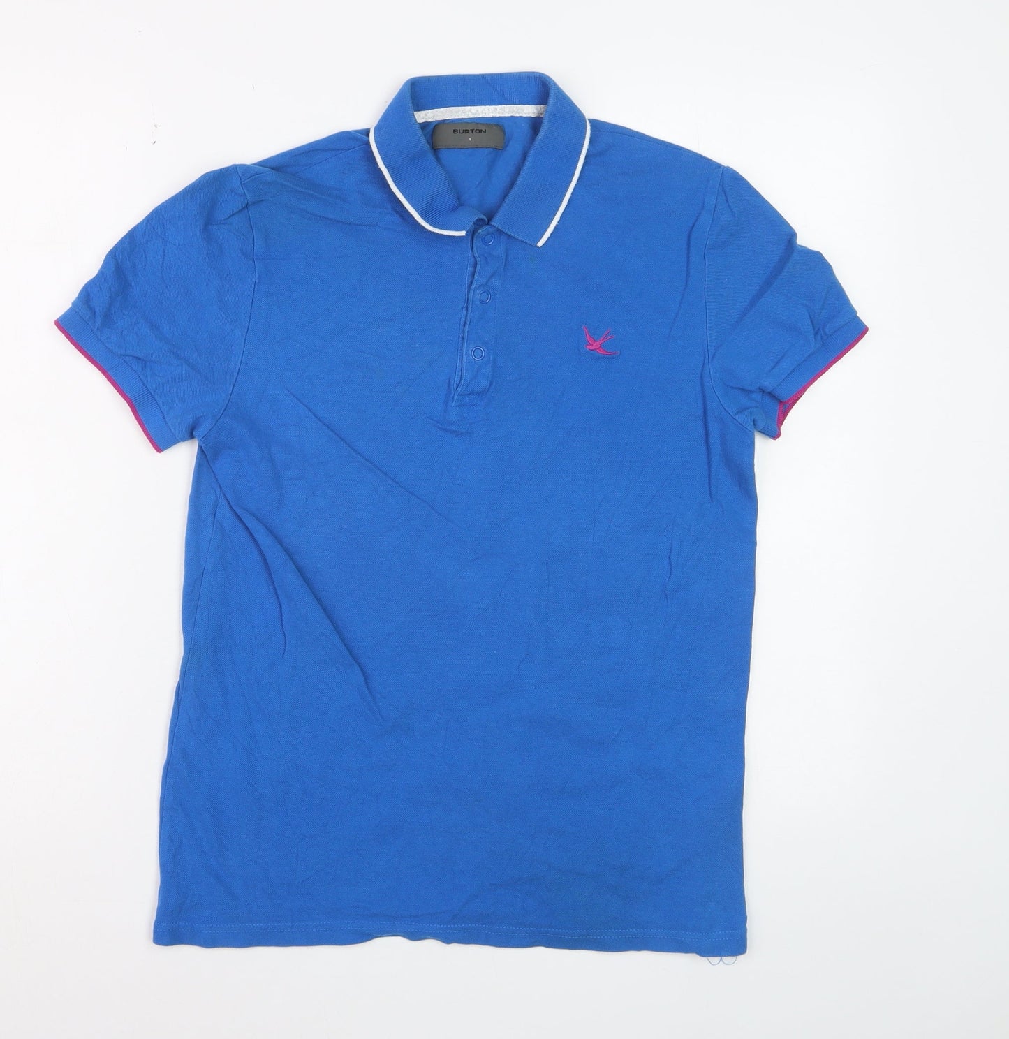 Burton Men's Blue Cotton Polo Shirt Size S Short Sleeve