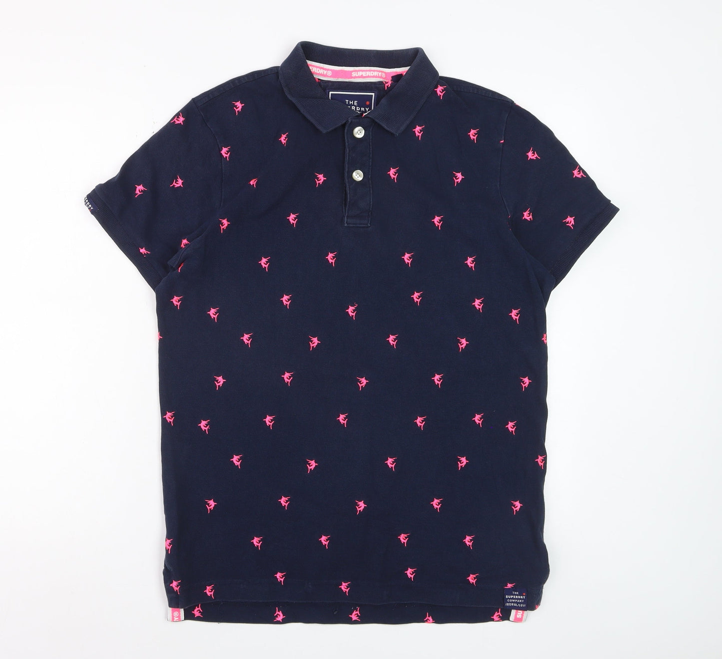 Superdry Men's Blue Embroidered Animal Polo Shirt Size L
