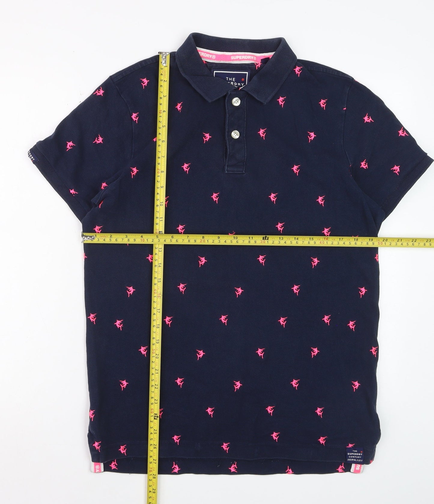 Superdry Men's Blue Embroidered Animal Polo Shirt Size L
