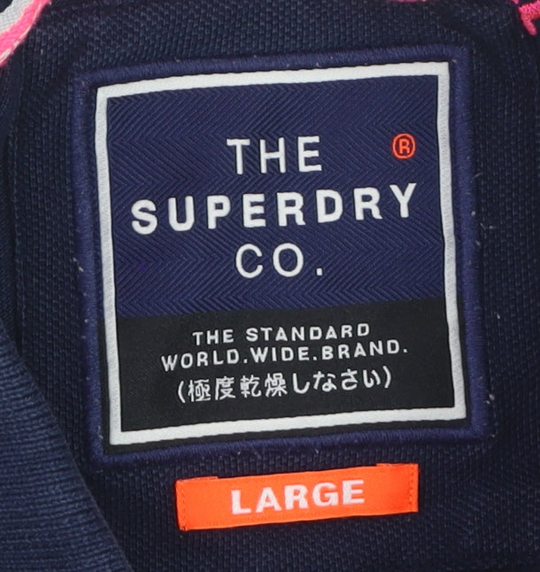 Superdry Men's Blue Embroidered Animal Polo Shirt Size L