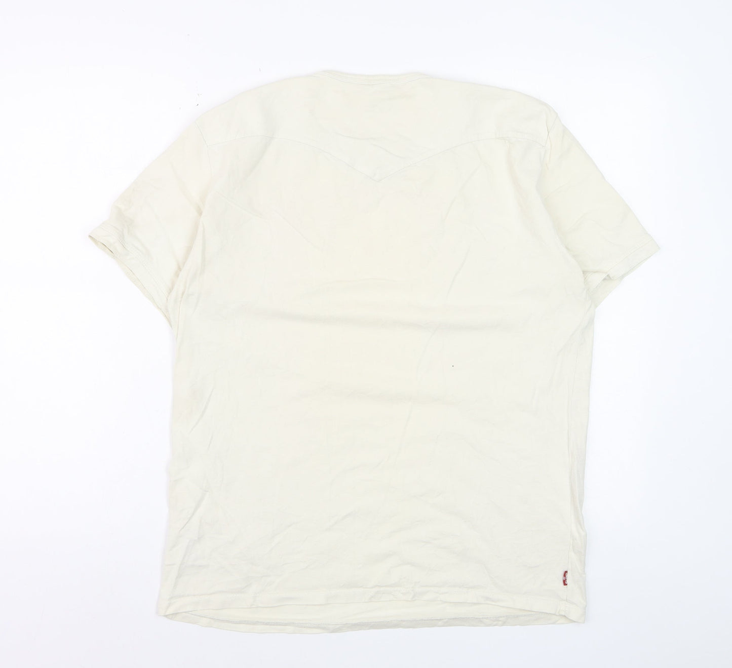 Levi's Men's Beige Retro Graphic Print Cotton T-Shirt Size M