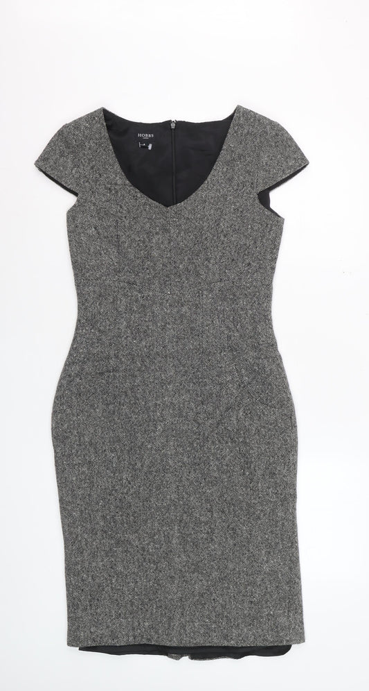Hobbs Women Grey Wool Sheath Knee Length Dress Size 8