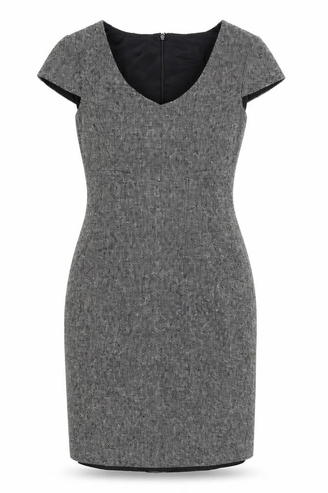 Hobbs Women Grey Wool Sheath Knee Length Dress Size 8