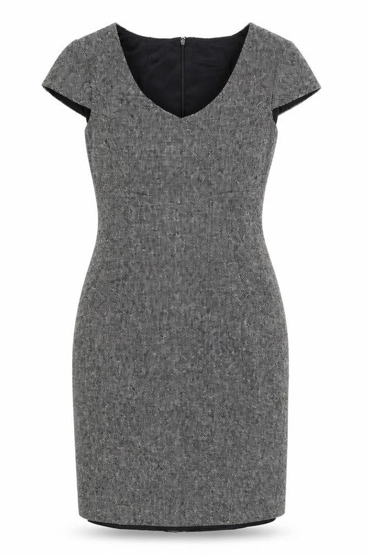 Hobbs Women Grey Wool Sheath Knee Length Dress Size 8