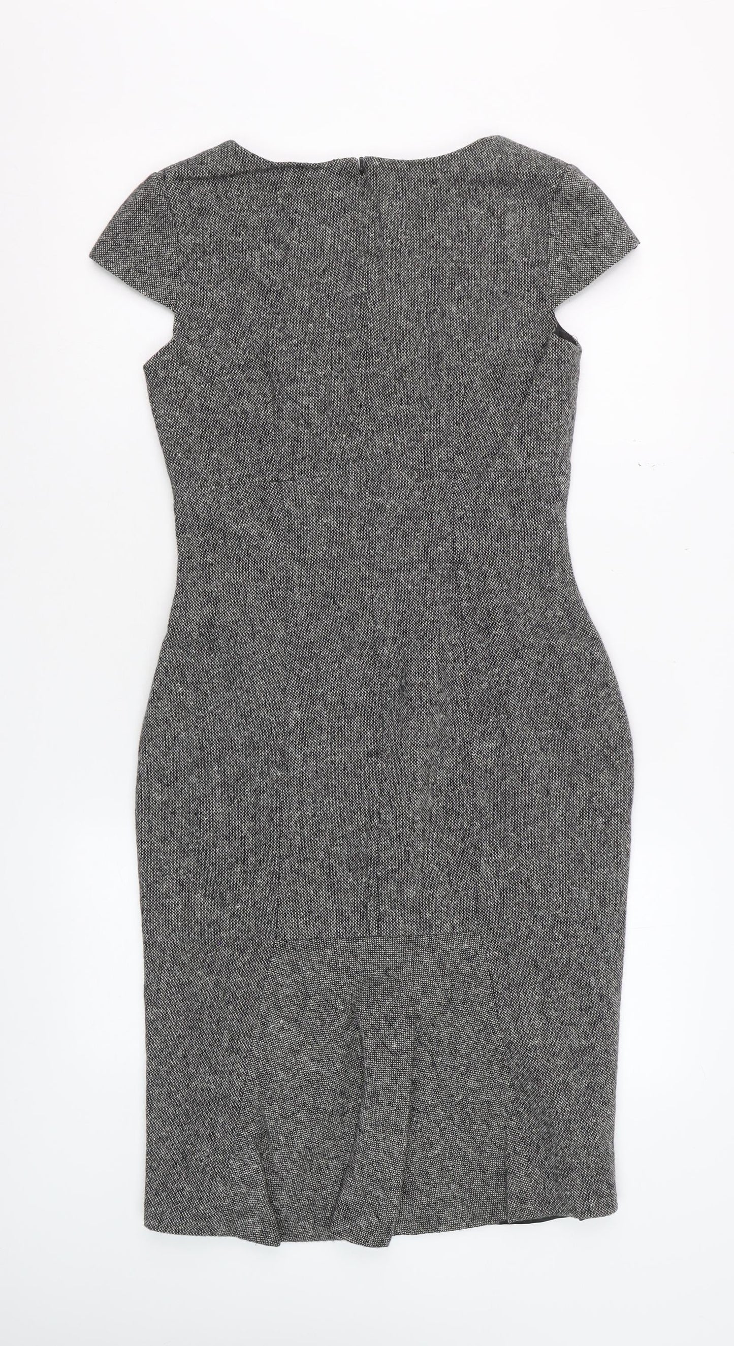 Hobbs Women Grey Wool Sheath Knee Length Dress Size 8